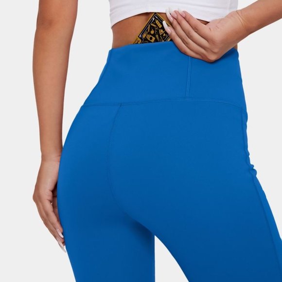 Halara High Waisted Back Pocket Plain Sight Flare Legging in Victoria Blue - Picture 4 of 6